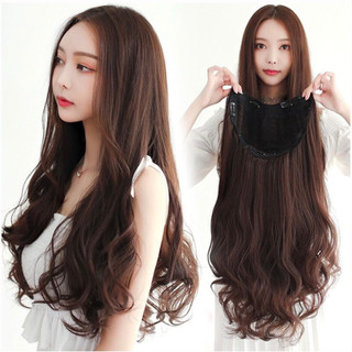 Tóc giả nữ kẹp u xoăn dáng dài chất sợi tơ cao cấp có thể dùng nhiệt tạo kiểu