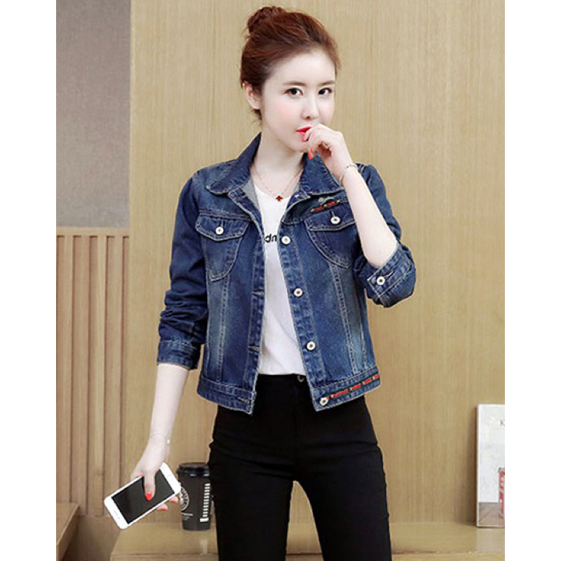 Áo khoác jean nữ . Hàng si . ảnh mang tính minh hoạ