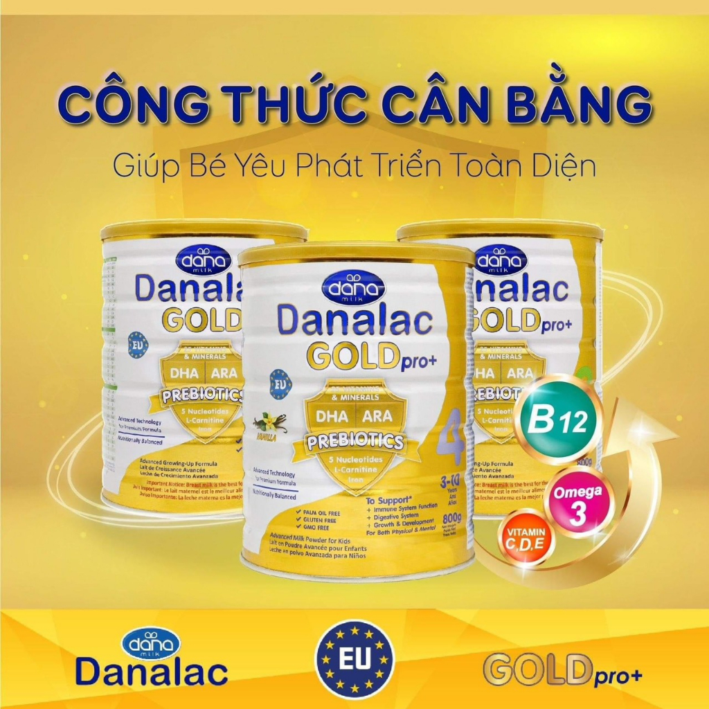Sữa Bột Danalac Gold Pro+ Số 4 Cho Trẻ 3- 10 Tuổi DATE MỚI | NHẬP KHẨU NGUYÊN LON THỤY SỸ