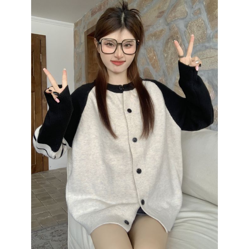 Áo khoác cardigan len form rộng phong cách trẻ trung