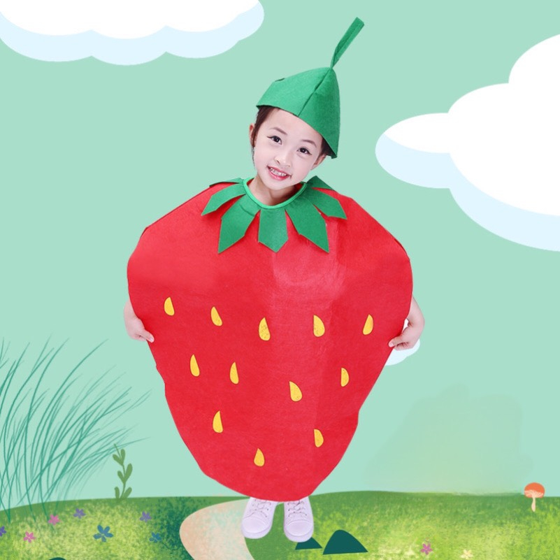 Áo choàng bí ngô, dâu tây kèm nón hoá trang Halloween cho bé. Áo bí ngô hoá trang halloween Gấu Bông Baby81