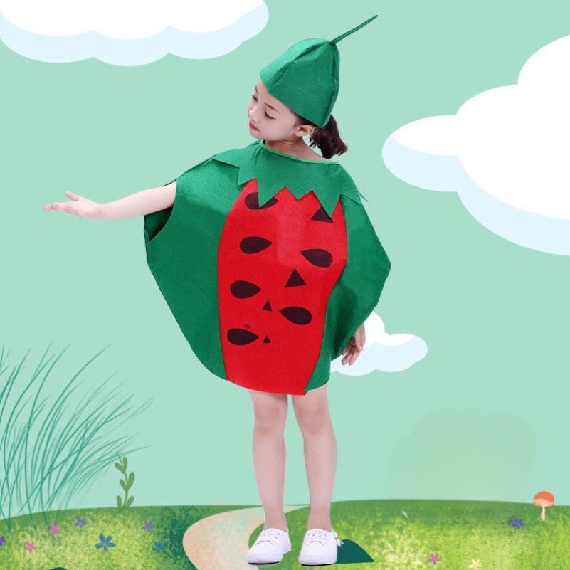 Áo choàng bí ngô, dâu tây kèm nón hoá trang Halloween cho bé. Áo bí ngô hoá trang halloween Gấu Bông Baby81