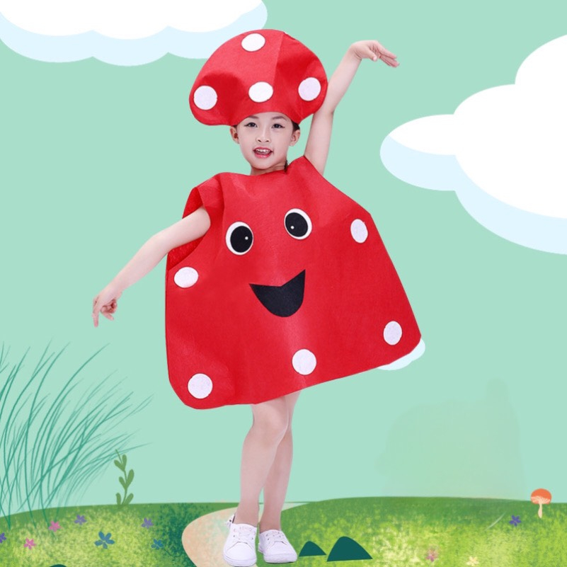 Áo choàng bí ngô, dâu tây kèm nón hoá trang Halloween cho bé. Áo bí ngô hoá trang halloween Gấu Bông Baby81