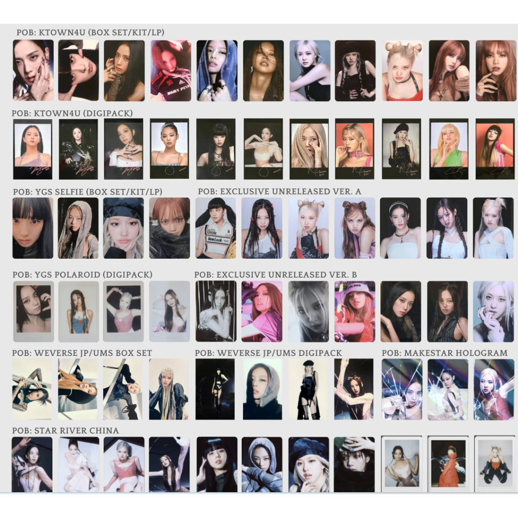 Card Off pola Jisoo Jennie Rosé Lisa Blackpink  BornPink