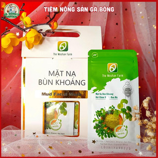 Mặt Nạ Bùn Khoáng Chùm Ngây - Rau Má Cấp Ẩm Trắng Da Thải Độc Làm Sạch Da Ngăn Ngừa Mụn The Moshav Farm gói 25ml