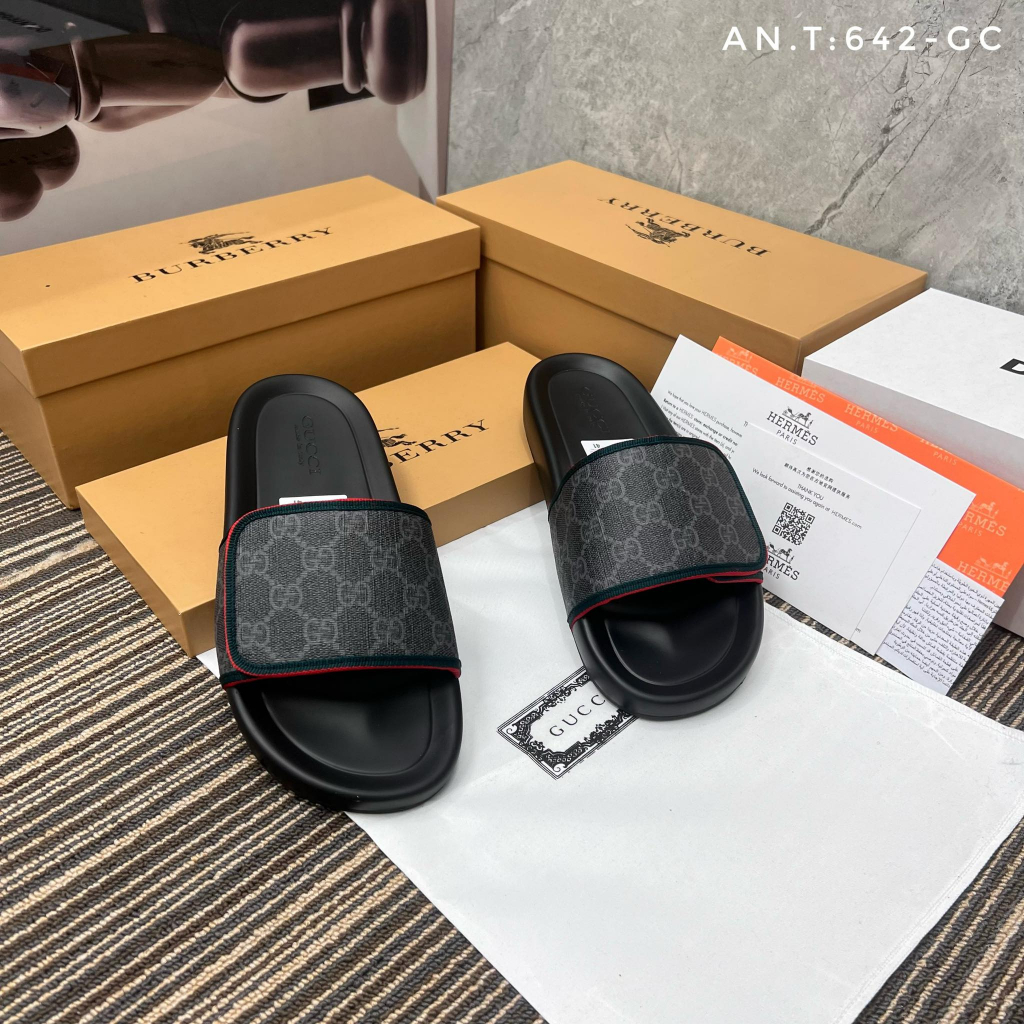 Dép Quai Ngang Gucci Nam, Dép Lê GC Thiết Kế Sang Trọng, Thời Trang Sịn Sò