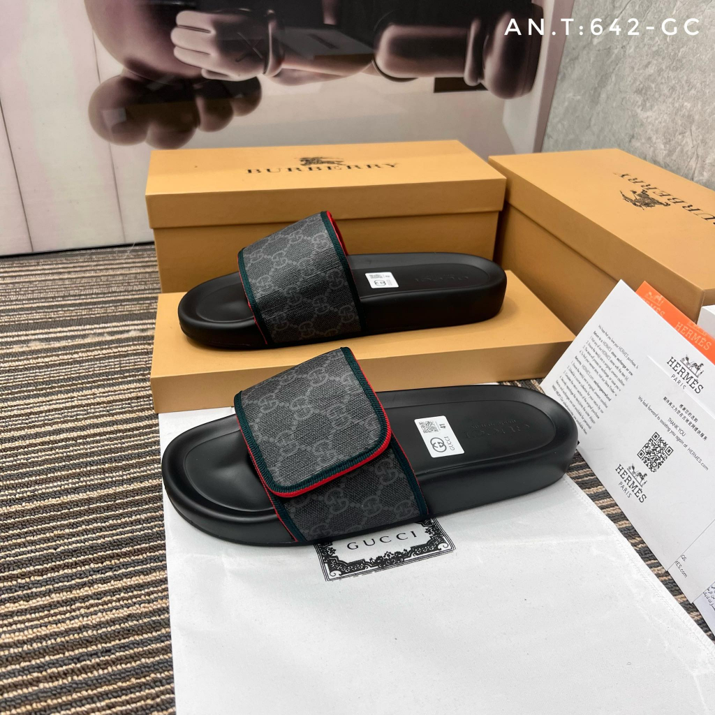 Dép Quai Ngang Gucci Nam, Dép Lê GC Thiết Kế Sang Trọng, Thời Trang Sịn Sò