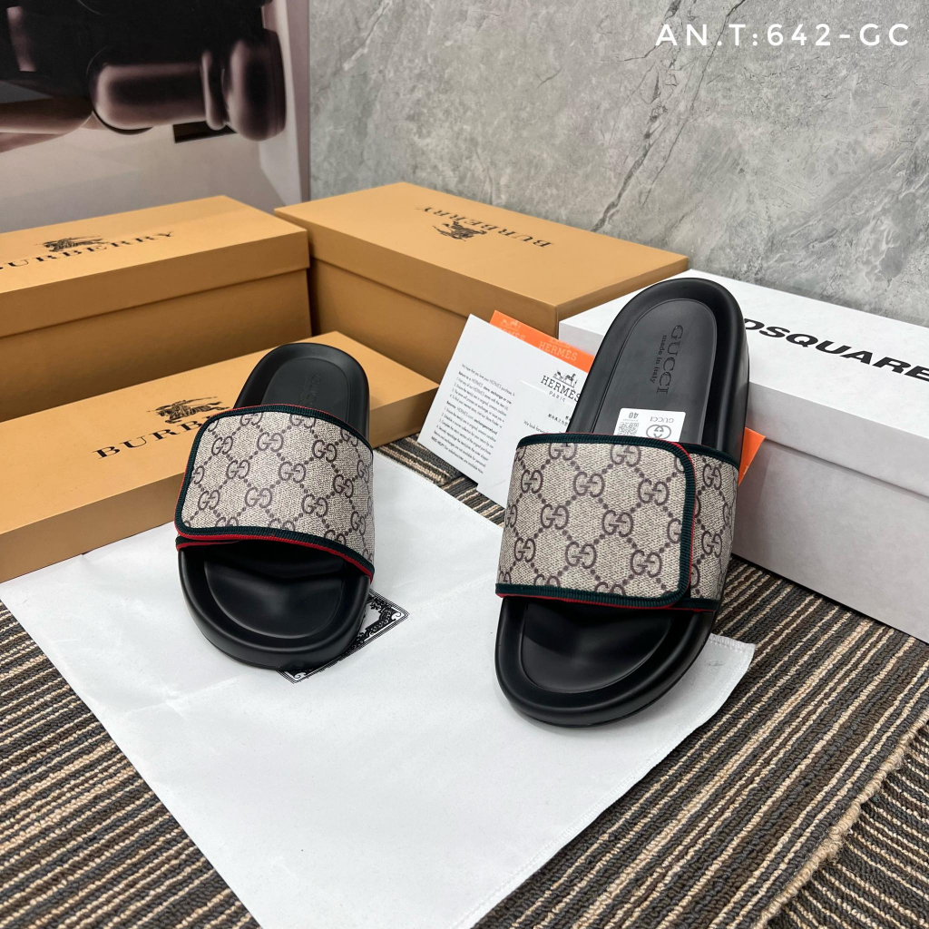 Dép Quai Ngang Gucci Nam, Dép Lê GC Thiết Kế Sang Trọng, Thời Trang Sịn Sò