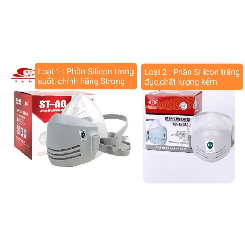 Mặt nạ phòng bụi mịn Silicon chính hãng Strong ST-AG ; Strong ST-AX