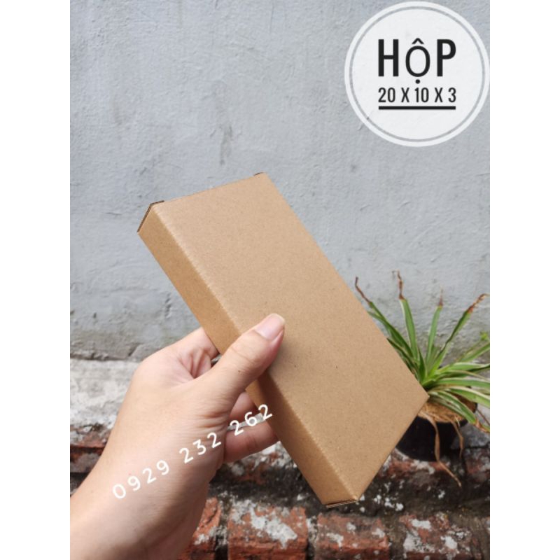 20x10x3 Hộp Carton Nắp Cài - Giá Sỉ 750đ