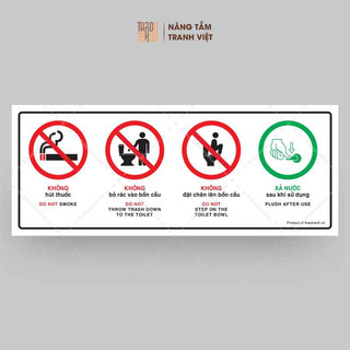 Biển Nhắc Nhở Trong Buồng Vệ Sinh - Decal Dán Tường, Dán Kính