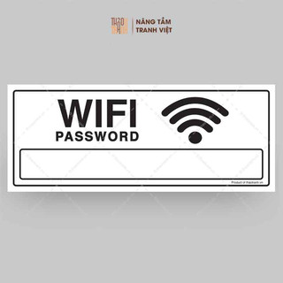 Biển ghi PASS WIFI cho quán coffee, Cửa Hàng - Decal Dán Tường, Dán Kính - Tem Decal Cảnh Báo - Sticker Trang Trí