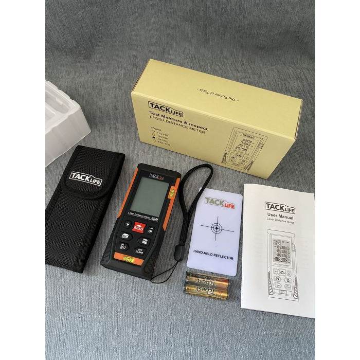 Thước Laser hãng Tacklife HD60 ( Đức ) - Công nghệ chính xác Laser - Phạm vi đo lên tới 196 Ft ( 60m )