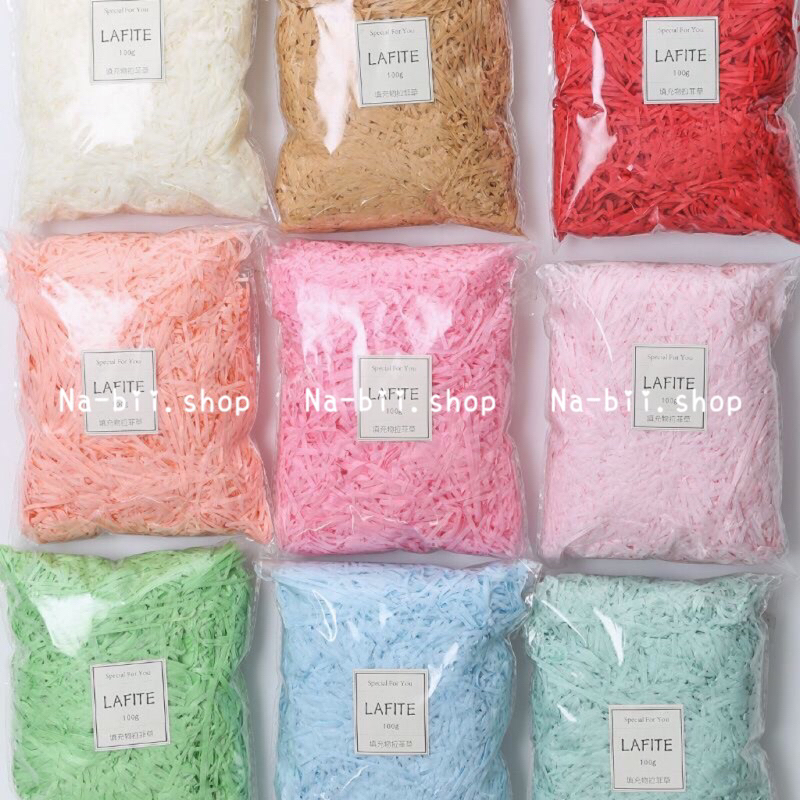 Giấy rơm gói quà chèn hộp đóng hàng chống sốc 100g