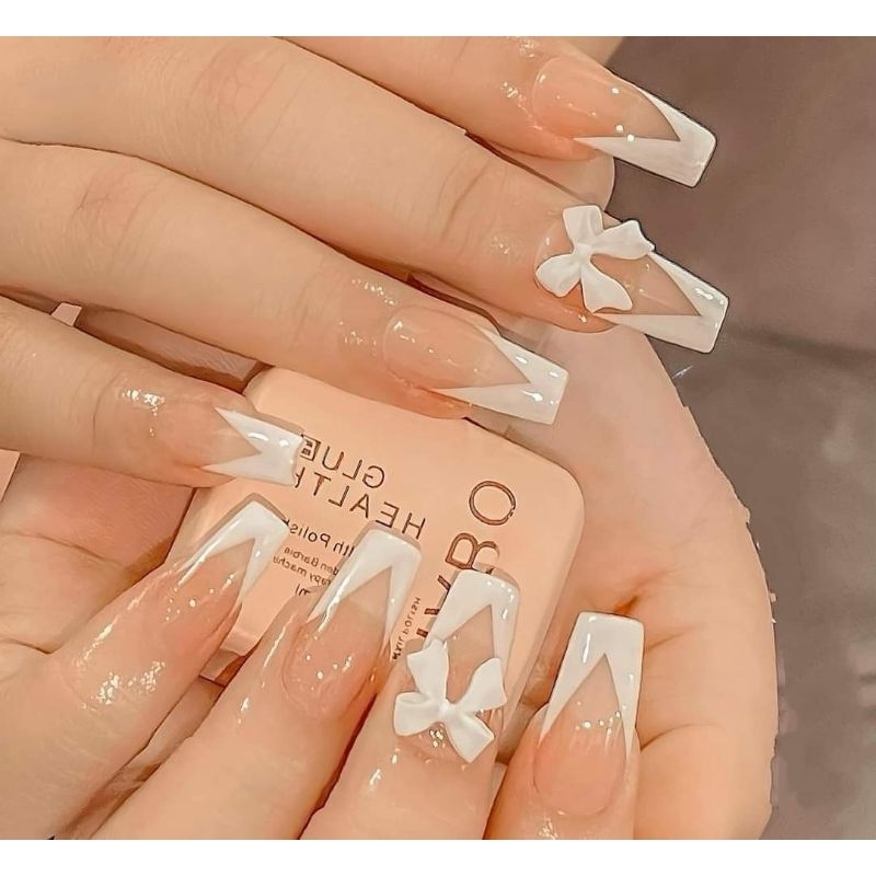 Nailbox Thạch Mix Nơ Trắng ❣️