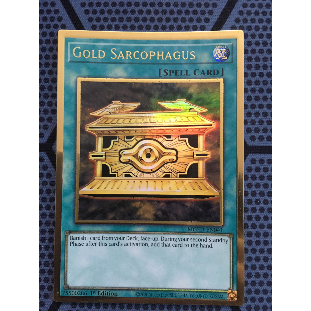 Bài yugioh - Gold Sarcophagus - MGED-EN041 - Premium Gold Rare 1st Edition