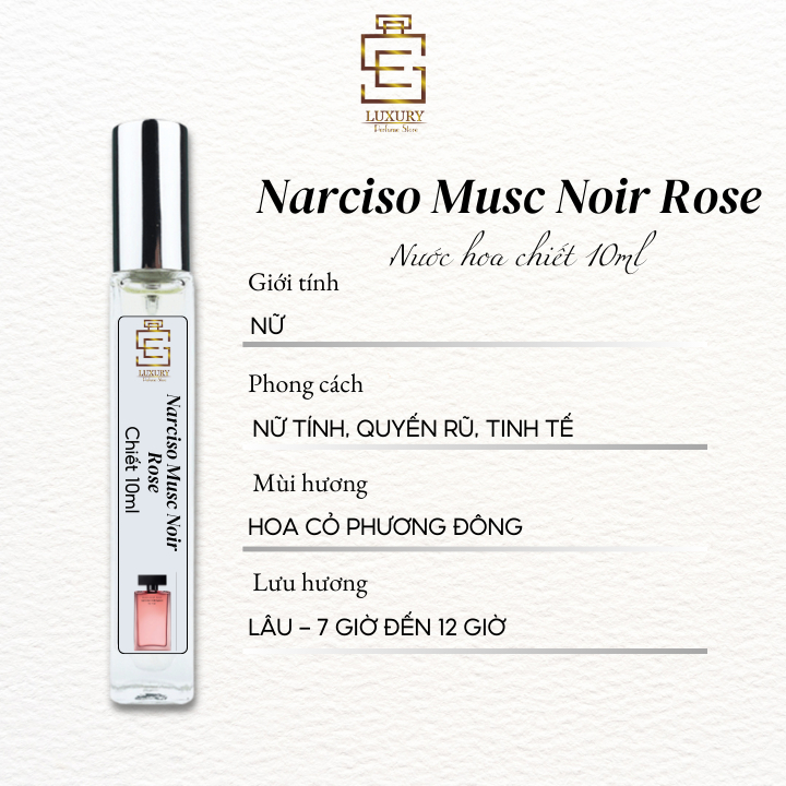 nước hoa chiết nữ Narciso musc noir rose for Her EDP 10ml, nar hồng cam chính hãng Luxury8386 | BigBuy360 - bigbuy360.vn