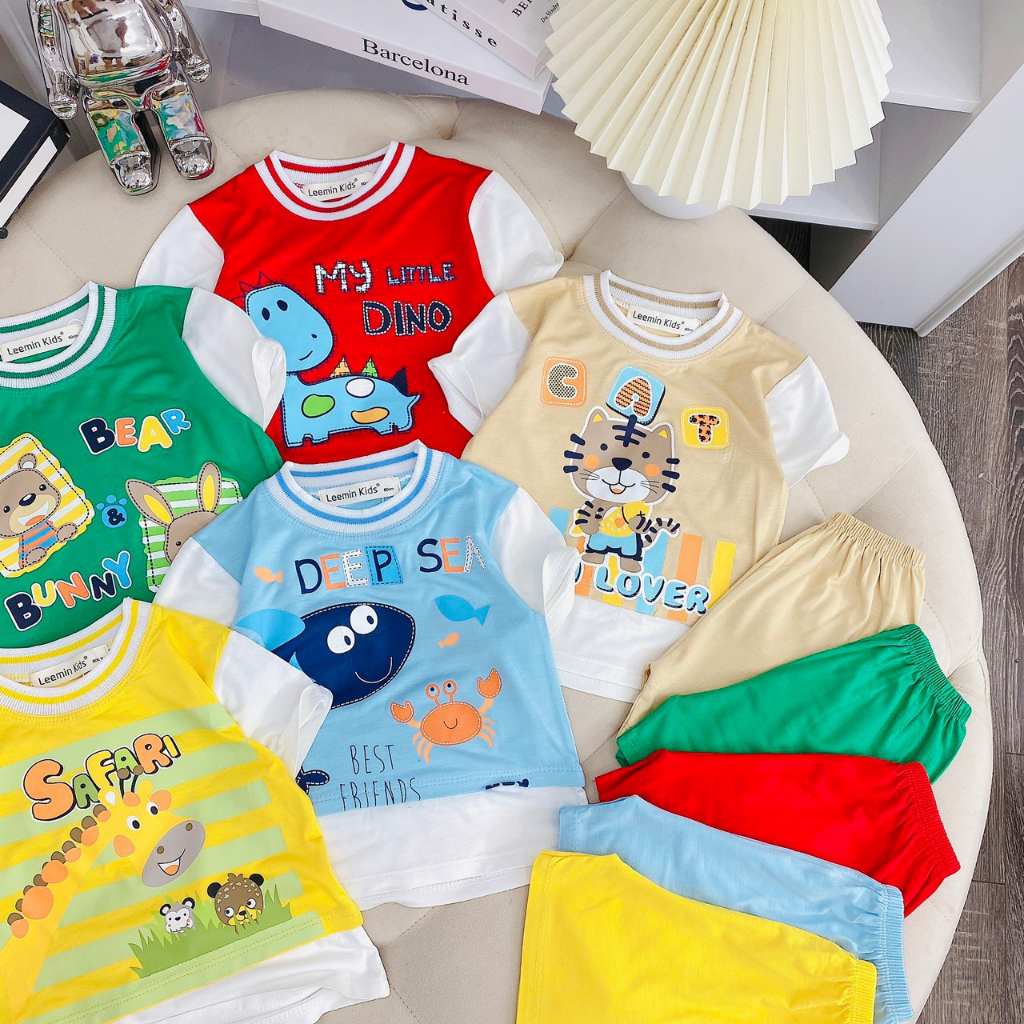 Sale !!! Đồ bộ bé trai bé gái Minky Mom Chính Hãng chất thun lạnh loại 1 cho bé 7-32kg