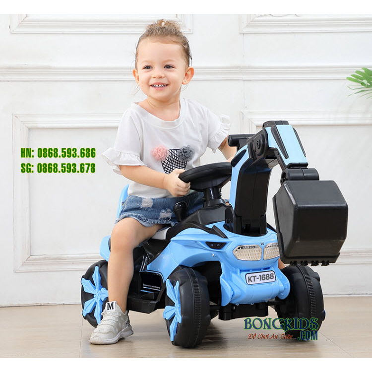 Xe cẩu điện cho bé, Xe cẩu điện đồ chơi cỡ lớn kèm nhạc và đèn cao cấp SSX