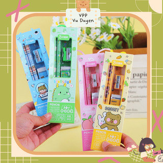 Hộp bút chì nhiều món có quai xách cute