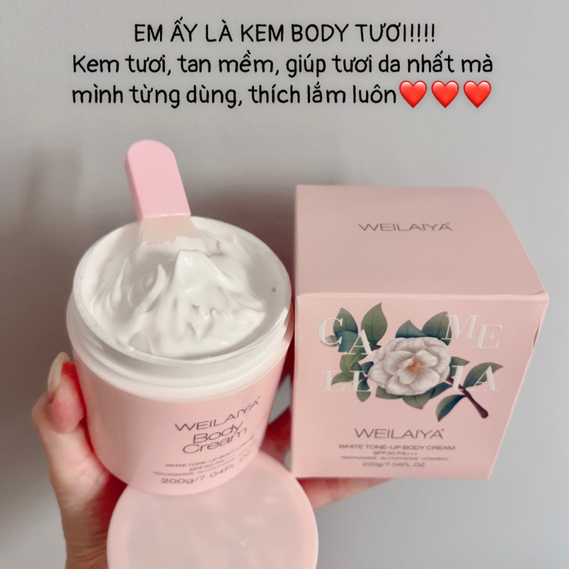 Kem body trắng da WEILAIYA dưỡng trắng da toàn thân, làm tươi da, nâng tông, chống nắng chỉ số SPF30, PA+++