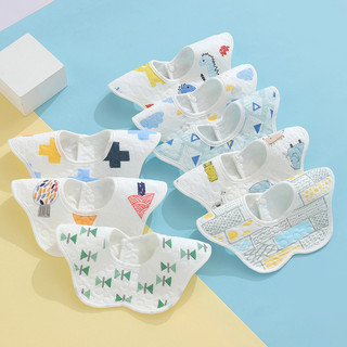 Yếm tròn 360 chống thấm cotton 4 lớp cao cấp bé trai bé gái - yếm ăn dặm