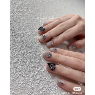 Đá khối tim Black set 10 cái đính móng