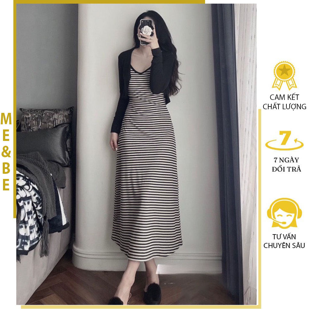 SET ĐẦM VÁY BẦU 2 DÂY KÈM ÁO KHOÁC MÙA THU PHONG CÁCH HÀN QUỐC - ĐẦM VÁY TRƯỚC VÀ SAU SINH CHO MẸ BẦU FREESIZE