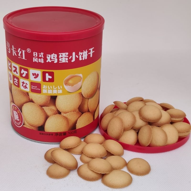 Bánh quy ăn vặt Macaron kiểu Nhật thơm vị bơ trứng lon 138g