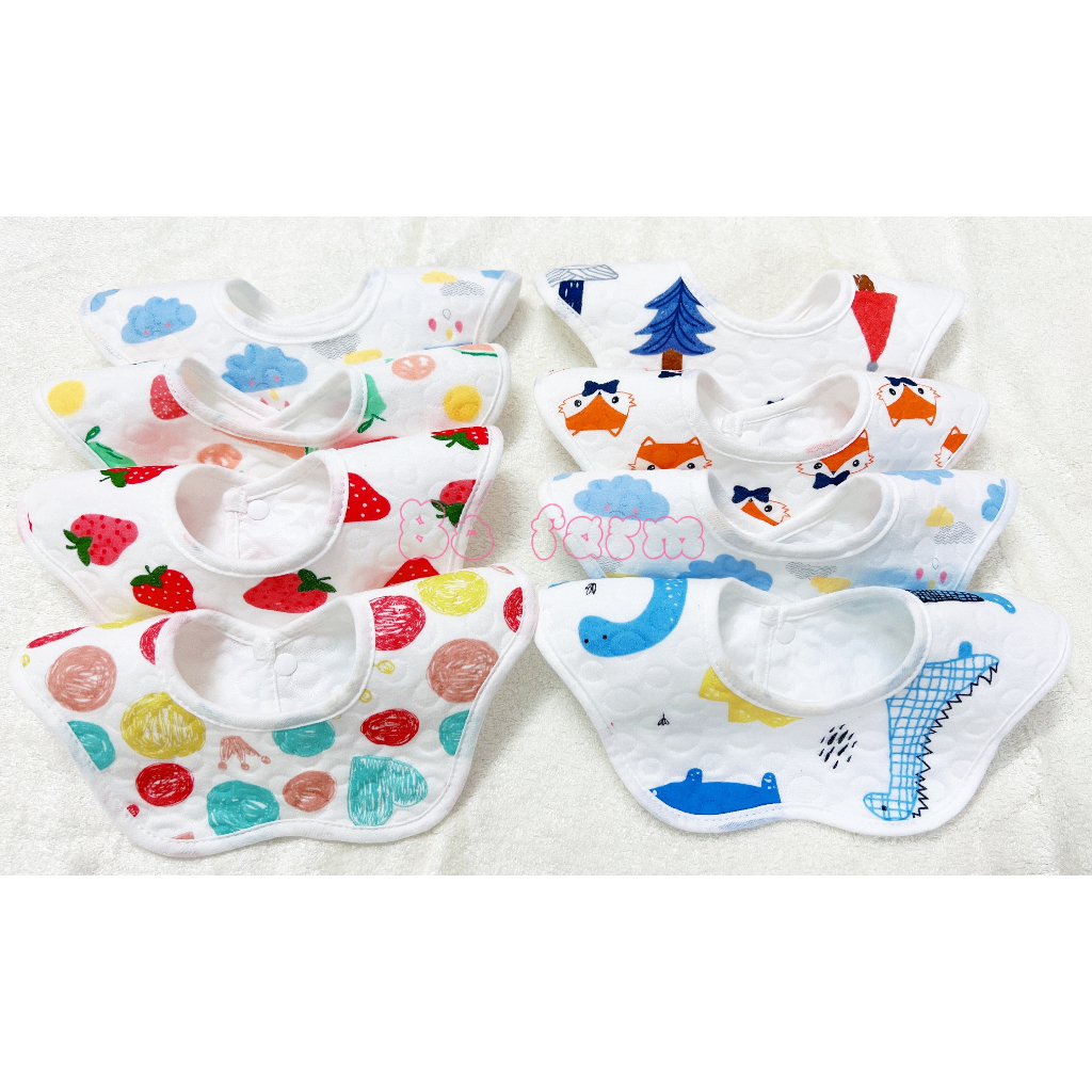 Yếm tròn 360 chống thấm cotton 4 lớp cao cấp bé trai bé gái - yếm ăn dặm