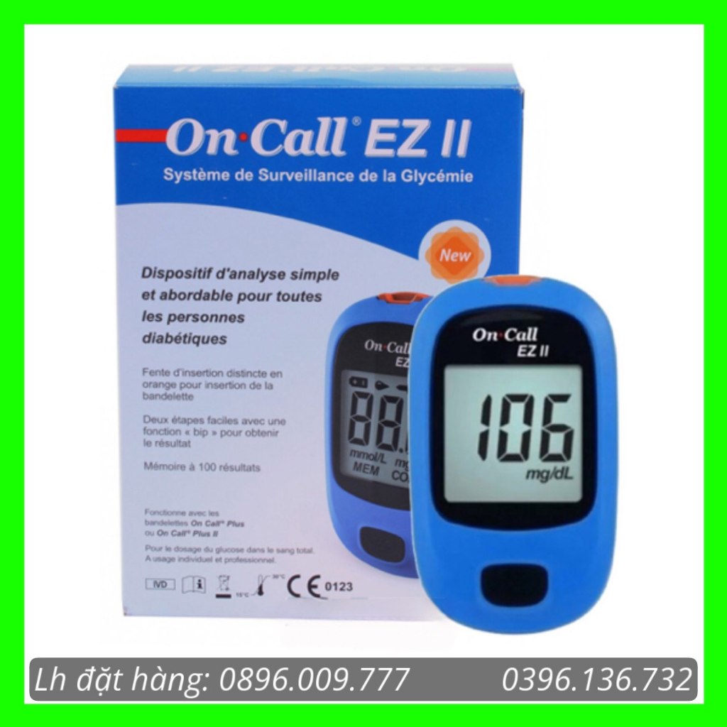 Máy Đo Đường Huyết On Call EZ II [Tặng 25 Que Thử + 10 Kim Lấy Máu]