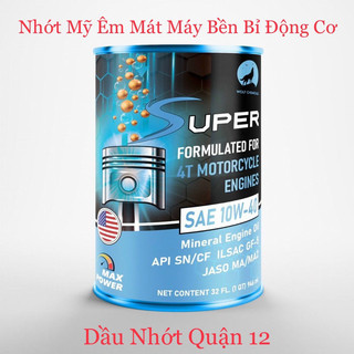 Nhớt Tổng Hợp Xe Số - Tay Côn Super Syn Wolf Chemicals USA 10W-40 API SN MA2 946ML