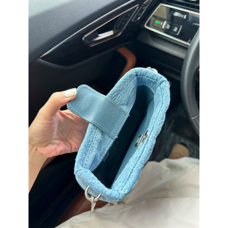 Túi đeo chéo Cha.nel hobo chất vải denim size 20cm fullbox