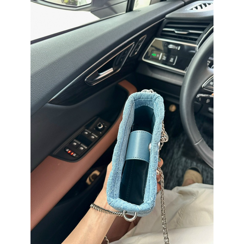 Túi đeo chéo Cha.nel hobo chất vải denim size 20cm fullbox