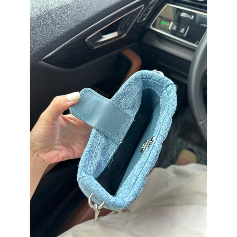 Túi đeo chéo Cha.nel hobo chất vải denim size 20cm fullbox