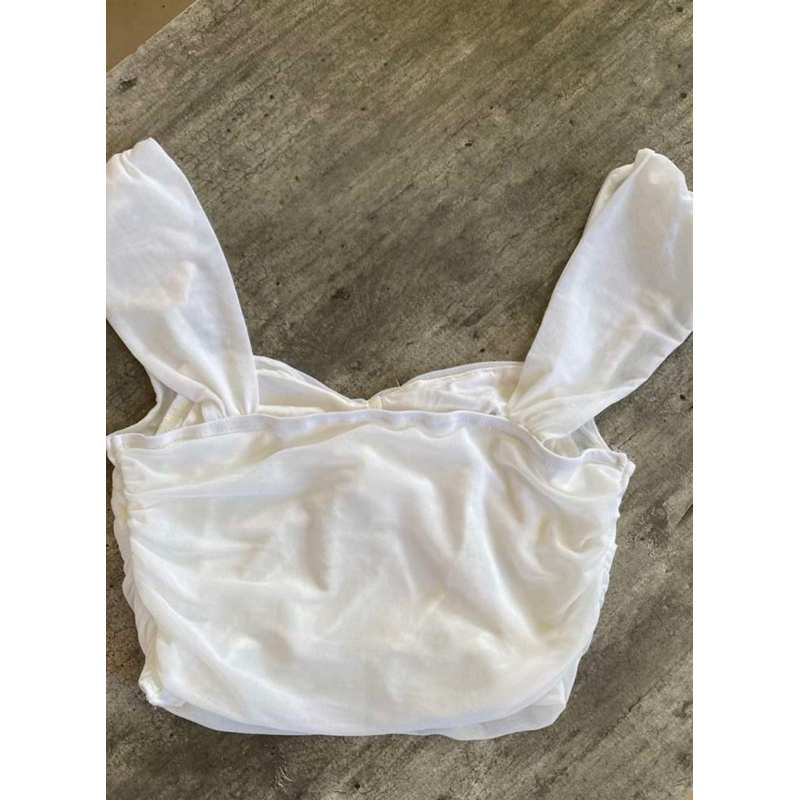 Áo 2 dây quai to thun lưới dúm ngực gấu bèo - 7 màu