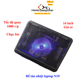 Đế tản nhiệt laptop N19 cỡ 14inch, quạt tản nhiệt N19 làm mát cực nhanh
