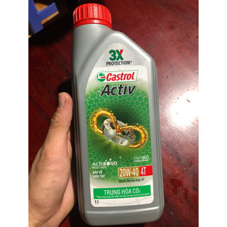 Combo 2 chai nhớt castrol activ 1 lít 4 thi xe số 20w 40