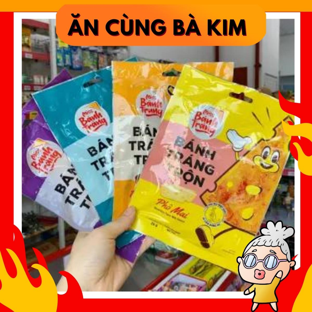 10 Gói Bánh tráng trộn 6 vị bánh tráng gà - bò - tôm - rong biến - chanh sả - phô mai Ăn cùng Bà Kim AVBAKI