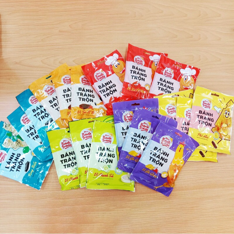 10 Gói Bánh tráng trộn 6 vị bánh tráng gà - bò - tôm - rong biến - chanh sả - phô mai Ăn cùng Bà Kim AVBAKI