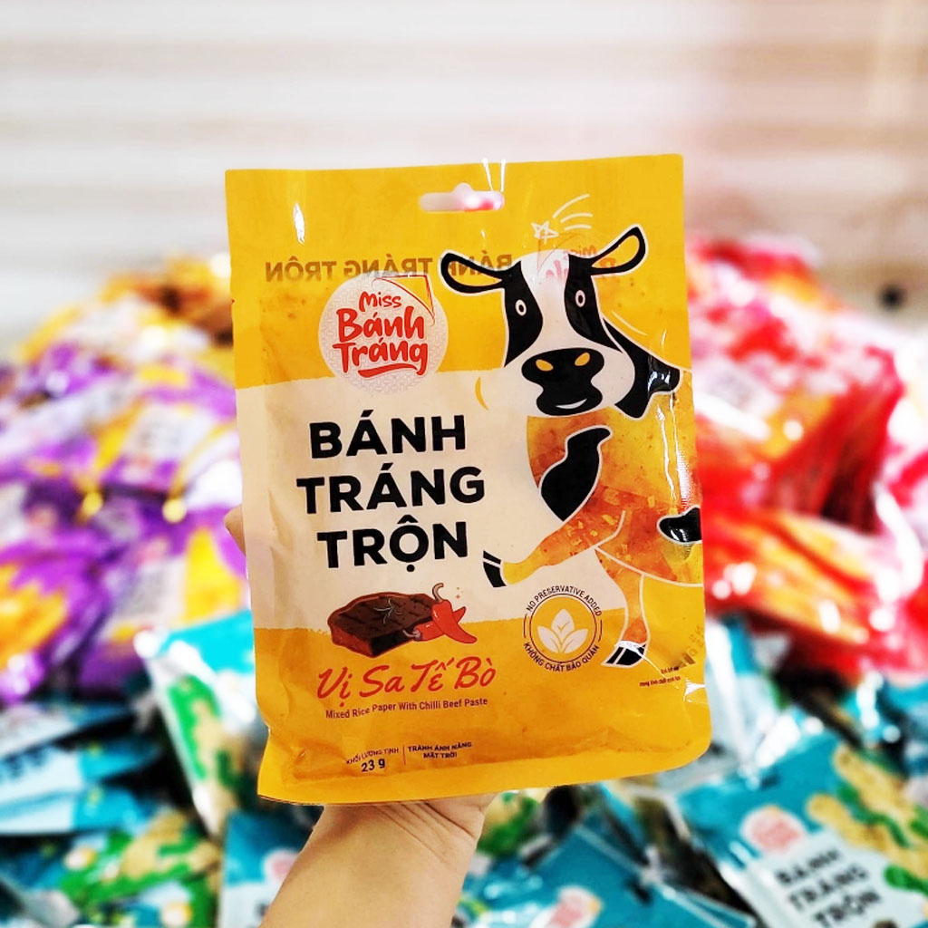 10 Gói Bánh tráng trộn 6 vị bánh tráng gà - bò - tôm - rong biến - chanh sả - phô mai Ăn cùng Bà Kim AVBAKI