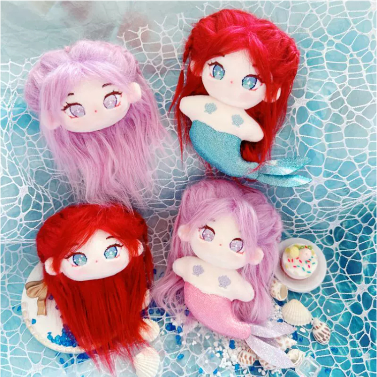 [Đặt trước]Doll 10cm không thuộc tính tóc tơ nhiều màu thân sao biển - phần tóc cần tự tạo hình