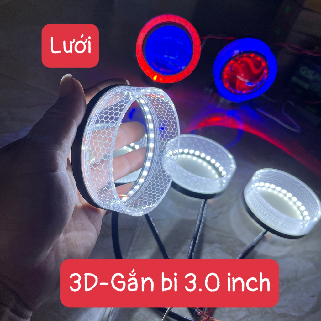 Vòng Thiên Thần 3D Khắc Hoạt Tiết Trang Trí gắn Bi 3.0 inch