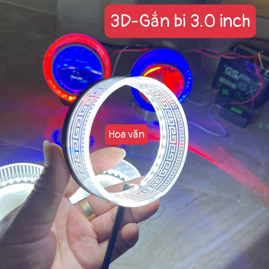 Vòng Thiên Thần 3D Khắc Hoạt Tiết Trang Trí gắn Bi 3.0 inch
