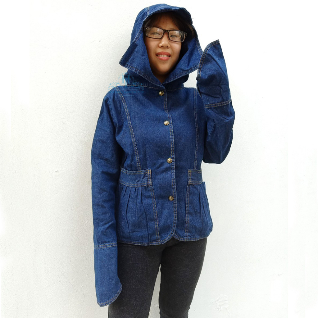 Áo chống nắng jean cao cấp, áo khoác nữ có mũ cho nữ dưới 90 kg AJHT01 H&T FASHION