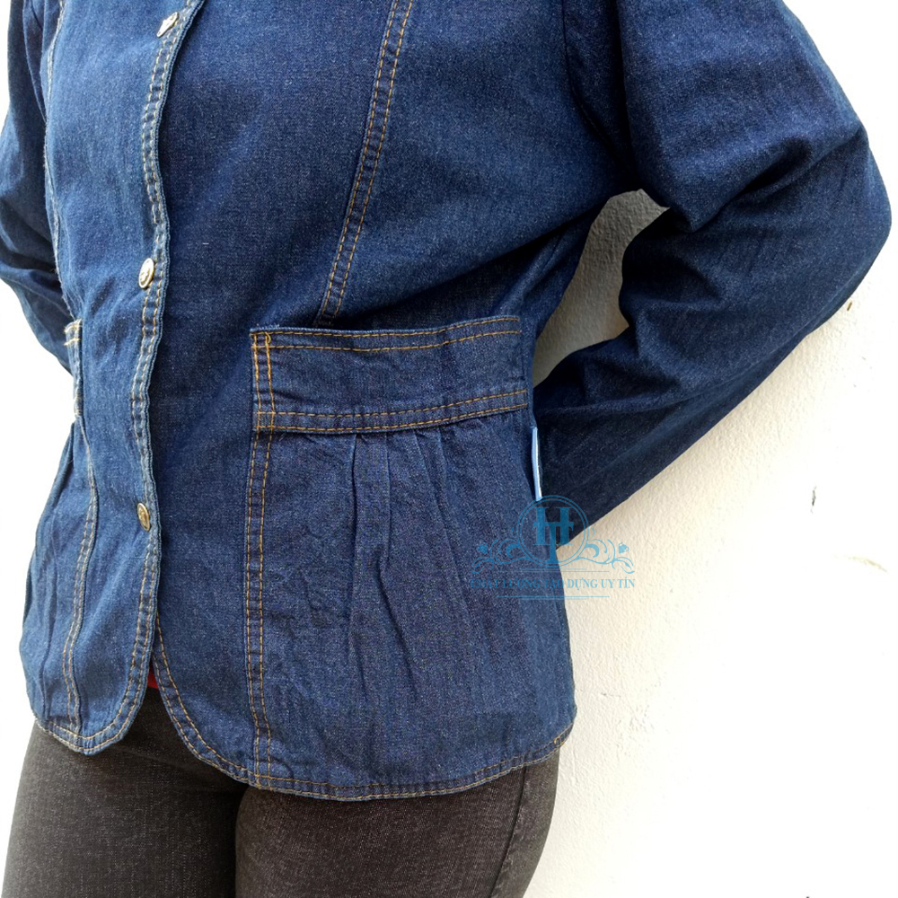 Áo chống nắng jean cao cấp, áo khoác nữ có mũ cho nữ dưới 90 kg AJHT01 H&T FASHION