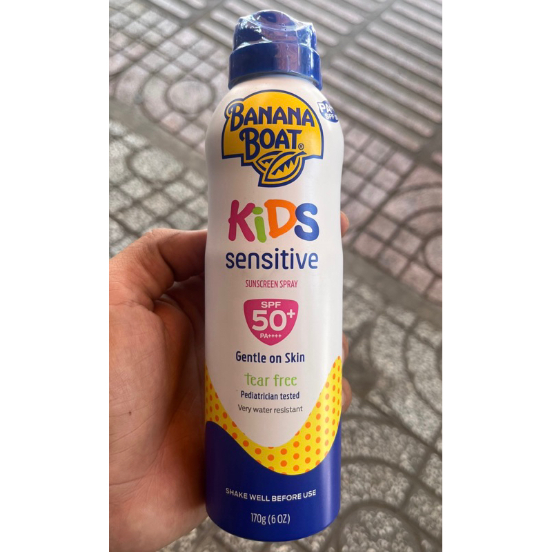 Chai xịt chống nắng Banana Boat Kids Sensitive SPF50 (170g)