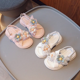 Sandal nơ hoa quai chéo dễ thương bé gái điệu đà