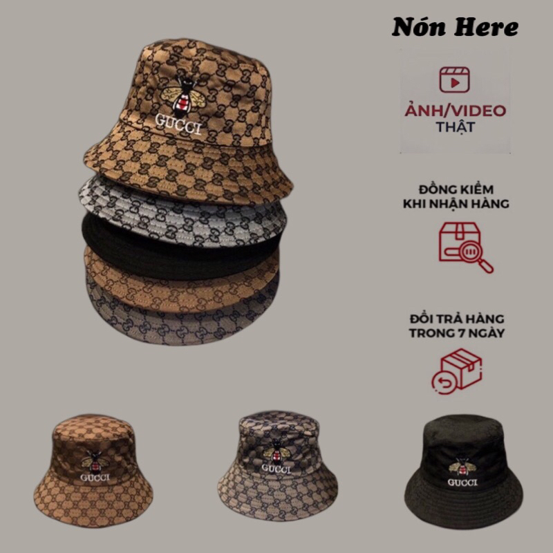 Mũ bucket GC thêu ong- Nón bucket nam nữ