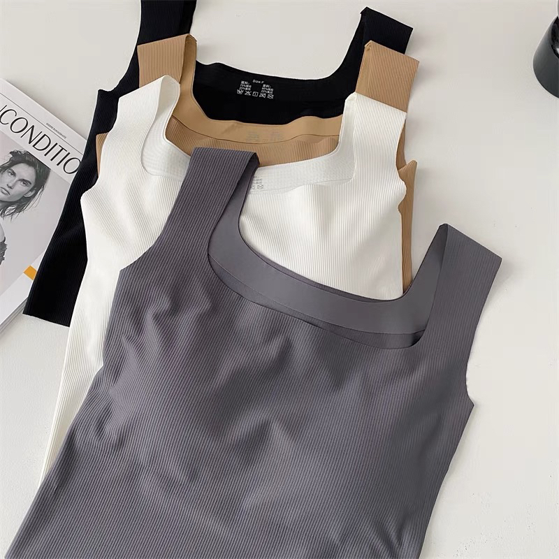 Áo bra su tăm nữ có đệm ngực, áo 2 dây bản to dáng ngắn croptop mềm mát form ôm gon trơn basic thời trang hot trend